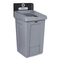 Indoor Waste Receptacles | Rubbermaid Commercial 2171554 Slim Jim 33 gal 1-Stream Landfill Resin Recycling Station - Gray image number 0