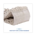 Mop Heads | Boardwalk BWK324C 24 oz. Premium Saddleback Head Cotton Fiber Mop Head - White (12/Carton) image number 7