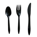 Cutlery Kits | Boardwalk BWK3KITBLPS 3-Piece Polystyrene Fork/Knife/Teaspoon Cutlery Kit - Black (250/Carton) image number 1