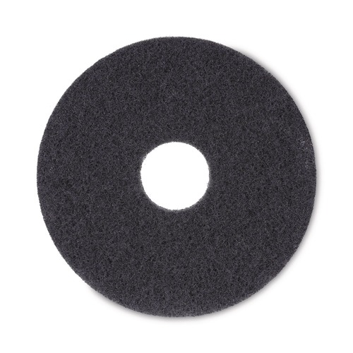 Floor Pads-Stripping | Boardwalk BWK4013BLA 13 in. Diameter Stripping Floor Pads - Black (5/Carton) image number 0