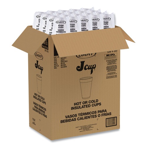 Cups | Dart 16J165 16 oz. Foam Drink Cups - White (500/Carton) image number 0