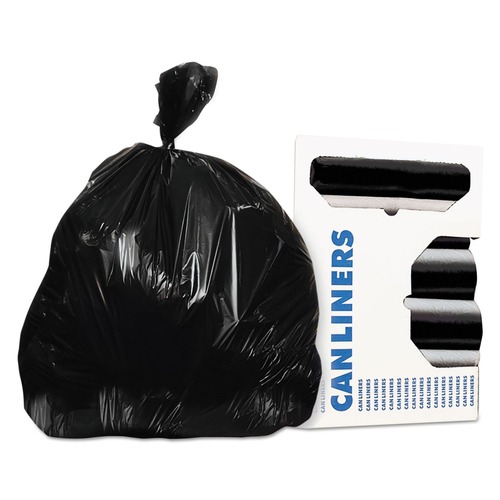 Low-Density Trash Bags | AccuFit H6045TK R01 30 in. x 45 in. 23 gal. 0.9 mil. Linear Low Density Can Liners with AccuFit Sizing - Black (200/Carton) image number 0