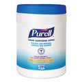 Hand Sanitizing Wipes | PURELL 9113-06 6.75 in. x 6 in. Fresh Citrus Sanitizing Hand Wipes - White, (6/Carton) image number 1