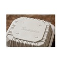 Food Containers & Lids | Pactiv Corp. YCNW0853 EarthChoice 8.5 x 8.5 x 3.1 3-Compartment Plastic Vented Microwavable MFPP Hinged Lid Container - White (146/Carton) image number 7