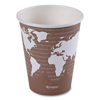 CUPS | Eco-Products EP-BHC8-WAPK 8 oz. World Art Renewable and Compostable Hot Cups - Plum (50/Pack)