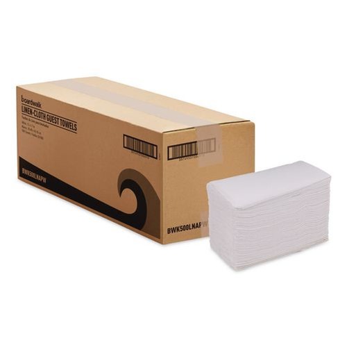 Perforated Roll & Hand Towels | Boardwalk 500LNAPW 12 in. x 17 in. 2-Ply Linen-Cloth Towel Napkins (500/Carton) image number 0