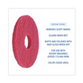 Floor Pads-Cleaning, Buffing & Polishing | Boardwalk BWK4012RED 12 in. Diameter Buffing Floor Pads - Red (5/Carton) image number 4