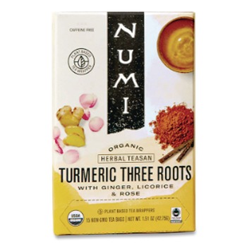 Numi 10550 1.42 oz Bag Turmeric Tea - Three Roots (12/Box)