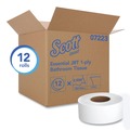 Toilet Tissues | Scott 07223 Essential 3.55 in. x 2000 ft. Septic Safe JRT Jumbo Roll Bathroom Tissue - White (12 Rolls/Carton) image number 1