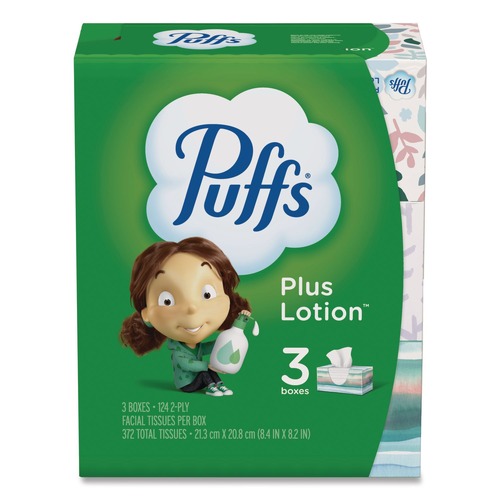 Facial Tissues | Puffs 39363BX 2-Ply Plus Lotion Facial Tissue - White (3/Pack) image number 0