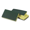 Scouring Pads & Sticks | Scotch-Brite PROFESSIONAL 74CC 3.6 in. x 6.1 in. 0.7 in. Thick Medium-Duty Scrubbing Sponge - Yellow/Green (10/Pack) image number 2