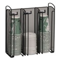 Condiment Organizers | Safco 3292BL 12.75 in. x 4.5 in. x 13.25 in. 3 Compartments Steel Mesh Onyx Breakroom Organizers - Black image number 0