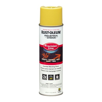 FIELD AND COURT MARKING PAINT | Rust-Oleum RST203034CT 17 oz. Aerosol Can Industrial Choice Precision Line Marking Paint - Flat High-Visibility Yellow (12/Carton)