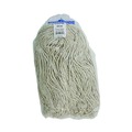 Mop Heads | Boardwalk BWK720C 20 oz. Economical Lie-Flat Cotton Fiber Mop Head - White (12/Carton) image number 2