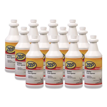 DRAIN CLEANERS | Zep Professional 1041423 Quart Bottle Alkaline Drain Opener (12/Carton)