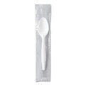 Disposable Spoons | SOLO MOW3-0007 Individually Wrapped Regal Mediumweight Plastic Cutlery Spoon - White (1000/Carton) image number 0