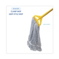 Mop Heads | Boardwalk BWK543CT Narrow Floor Finish Rayon/Polyester Mop Head - Large, White/Blue (12/Carton) image number 5