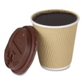 Cups | Karat C-KRC510 10 oz Ripple Hot Cups - Kraft/White (500/Carton) image number 2