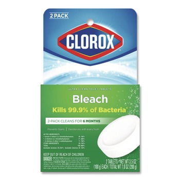 Clorox 30024 3.5 oz. Ultra Clean Toilet Tablets - Bleach (2/Pack)