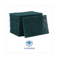 Scouring Pads & Sticks | Boardwalk 86LGI 6 in. x 9 in. Heavy-Duty Scour Pad - Green (15/Carton) image number 6