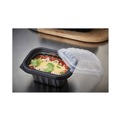 Food Containers & Lids | Pactiv Corp. YCNB6X412000 EarthChoice Entree2Go 12 oz. 5.65 in. x 4.25 in. x 2.57 in. Plastic Takeout Container - Black image number 2
