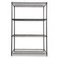 Racks & Shelving | Alera ALESW504824BL 48 in. x 24 in. x 72 in. NSF Certified Industrial Four-Shelf Wire Shelving Kit - Black image number 1