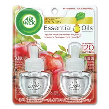 Air Wick 62338-95499 0.67 oz. Scented Oil Refill - Apple Cinnamon Medley (2/Pack)