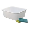 Janitorial Boxes & Bins | Rubbermaid 2951ARWHTCT Microban 14.5 in. x 12.5 in. x 5.7 in. 4.5 Gallon Dishpan - White (6/Carton) image number 0