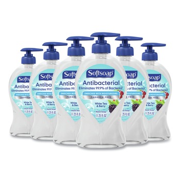 Softsoap US03574A 11.25 oz. Pump Bottle Antibacterial Hand Soap - White Tea and Berry Fusion Scent (6/Carton)