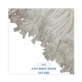 Mop Heads | Boardwalk BWK716REA 16 oz. Rayon Cut-End Lie-Flat Wet Mop Head - White image number 4