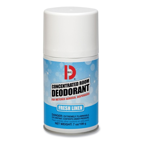 Air Fresheners & Odor Eliminators | Big D Industries 047200 7 oz. Aerosol Spray Metered Concentrated Room Deodorant - Fresh Linen Scent (12/Box) image number 0