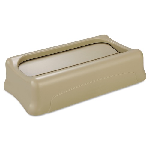 Waste Receptacle Lids | Rubbermaid Commercial FG267360BEIG Slim Jim 11.38 in. x 20.5 in. x 5 in. Swing Lid - Beige image number 0