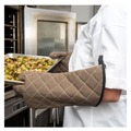 Oven Mitts, Pan Grabbers & Pot Holders | San Jamar 800FG17 17 in. WebGuard Plus Fabric Bestguard Oven Mitt - Tan (1-Pair) image number 5
