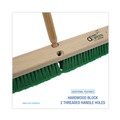 Brooms | Boardwalk BWK20724 3 in. Green Flagged Recycled PET Plastic Bristles 24 in. Brush Floor Broom Head image number 2