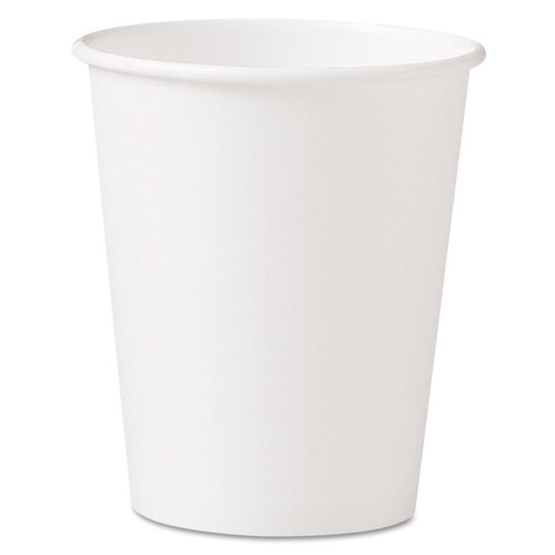 Cups | SOLO 370W-2050 10 oz. Single-Sided Poly Paper Hot Cups - White (1000/Carton) image number 0