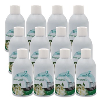 TimeMist 1042786 6.6 oz. Aerosol Spray Premium Metered Air Freshener Refill - Country Garden (12/Carton)