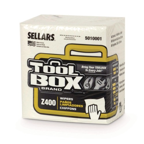 Cleaning Cloths & Wipes | Sellars 660708501003 1-Ply 11.87 x 13 Z400 Quarterfold Wipers - White (12/Carton) image number 0