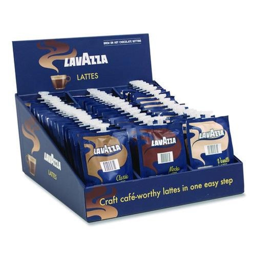 Coffee - Caffeinated | Lavazza 48728 Classic/Mocha/Vanilla Freshpacks Latte Merchandiser Kit (54/Carton) image number 0