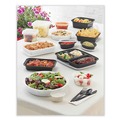 Food Containers & Lids | Pactiv Corp. OC08B Newspring VERSAtainer 5.7 in. x 4 in. x 1.45 in. 8 oz Plastic Microwavable Containers - Oval Black/Clear (150/Carton) image number 2