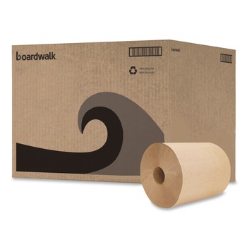 TOWELS AND WIPES | Boardwalk BWK16GREEN 1-Ply 8 in. x 800 ft. Green Universal Roll Towels - Natural (6 Rolls/Carton)