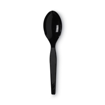 Dixie TM517 Heavy Mediumweight Plastic Cutlery Teaspoons - Black (1000/Carton)