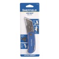 Knives & Multi-Purpose Tools | Great Neck 12113 2 in. Blade 3.5 in. Aluminum Handle 1 Utility Blade Sheffield Folding Lockback Knife - Blue image number 9