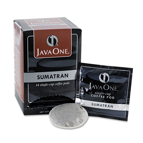 Coffee - Caffeinated | Java One 39860006141 Single Cup Coffee Pods - Sumatra Mandheling (14/Box) image number 0
