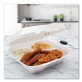 Perforated Roll & Hand Towels | Dart 90HTPF3VR 9.01 in. x 9.4 in. x 3.1 in. 3-Compartments Insulated Foam Hinged Lid Containers - White (200/Carton) image number 3