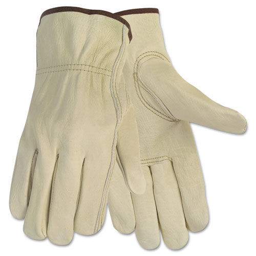 Work & Welding Gloves | MCR Safety 3215M Economy Leather Driver Gloves - Medium, Beige (1-Pair) image number 0