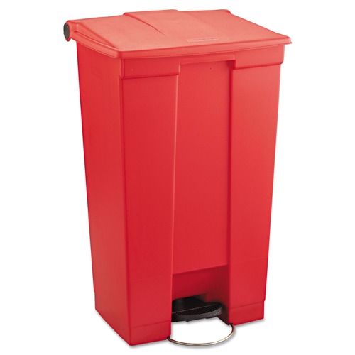 Indoor Waste Receptacles | Rubbermaid Commercial FG614600RED 23 Gallon Indoor Utility Step-On Plastic Waste Container - Red image number 0