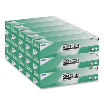 Kimtech 34133 Kimwipes 11.8 in. x 11.8 in. Delicate Task Wipers - Unscented, White (2940/Carton)