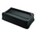 Waste Receptacle Lids | Rubbermaid Commercial FG267360BLA Slim Jim 11.38 in. x 20.5 in. x 5 in. Swing Lid - Black image number 0