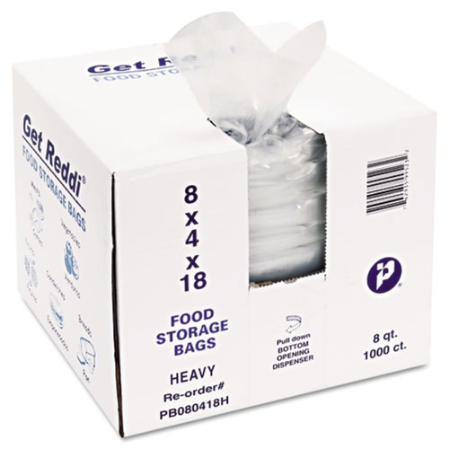 Food & Utility Bags | Inteplast Group PB080418H 8-Quart 1 mil. 8 in. x 18 in. Food Bags - Clear (1000/Carton) image number 0