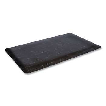 INDOOR MATTING | Crown CU 3672BK 36 in. x 72 in. Marbleized Rubber Cushion-Step Surface Mat - Black